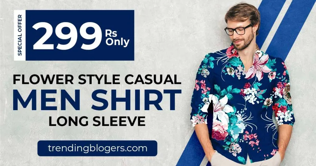 299 rs only flower style casual men shirt long sleeve thesparkshop.in